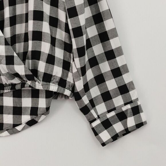 Madewell Wrap Front Shirt Medium Buffalo Check Popover - Picture 7 of 11